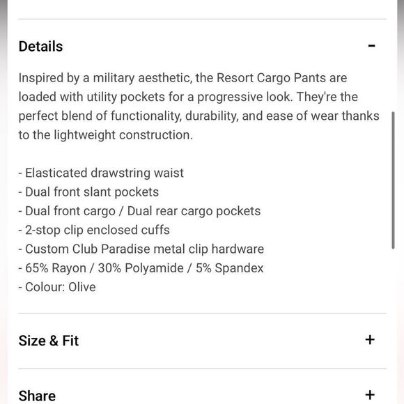 NWT Club Paradise Culture Kings Unisex Gray Resort Cargo Pants - Size Large - Picture 9 of 10